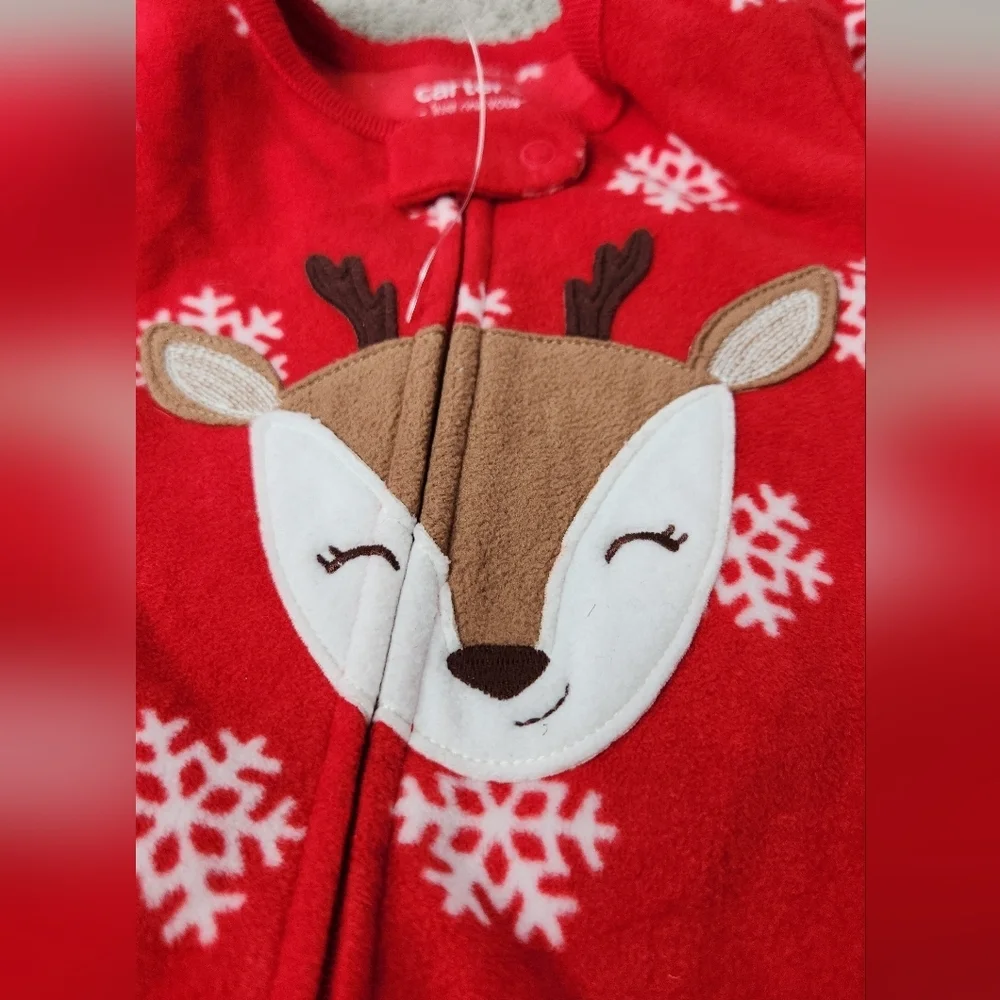 Carter's Just One You Toddler Long Sleeve Christmas Fleece Footed Pajama 18M